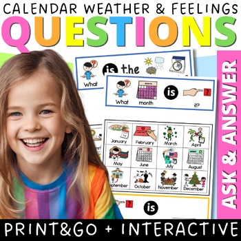 Preview of Daily Visual Calendar Question Worksheets for Special Education and AAC