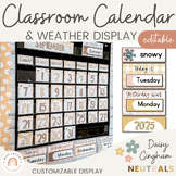 Calendar & Weather Pocket Chart | Daisy Gingham Neutral Cl
