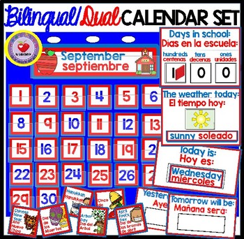 Preview of Calendar Weather Set DUAL/BILINGUAL