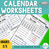 Calendar Worksheets - Calendar Skill Printable - Updated E