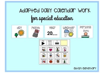 Preview of Adapted Calendar and Daily Morning Work for Special Education