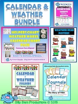 Calendar and Weather MORNING WORK Distance Learning Science BUNDLE