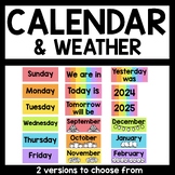 Calendar and Weather Cards Bright and White