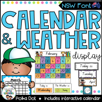 Calendar And Weather Chart {nsw Font - Polka Dot} 