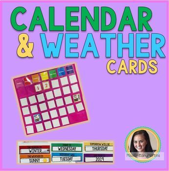 Preview of Calendar and Weather Pocket Chart Cards