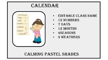 Preview of Calendar (calming pastels)