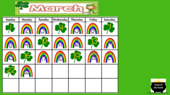 Preview of March Calendar for Online / Distance Learning