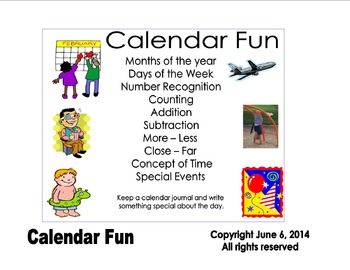 Preview of Calendar fun activities from Maybe One Day Activity Guide