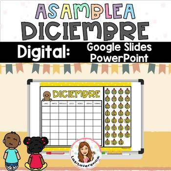 Preview of Calendar morning meeting Digital Spanish. December Calendario Digital PowerPoint