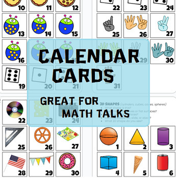 Preview of Calendar number cards for math talk