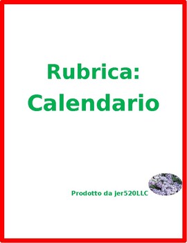 Preview of Calendar Project Rubric in Italian