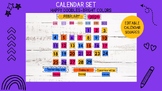 Calendar set- Happy Doodles Bright Colors-editable calenda