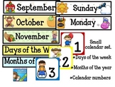 Editable Calendar set days of the week months of the year