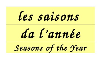 Preview of Seasons Calendar in French