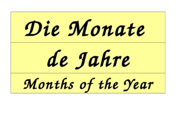 Preview of Months of the Year Calendar in German