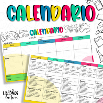 Preview of Calendario de actividades | Plantillas prediseñadas |  PPT