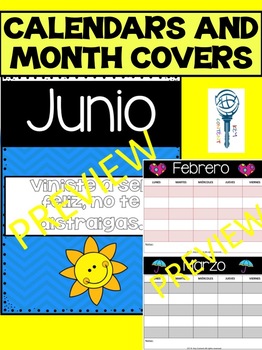 Preview of Calendario editable y portadas meses. Calendar and Months Covers Spanish