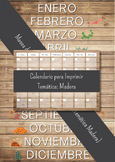Calendario para Imprimir Temática: Madera