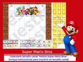 Calendario tamaño cartel "Motivo Super Mario Bros".