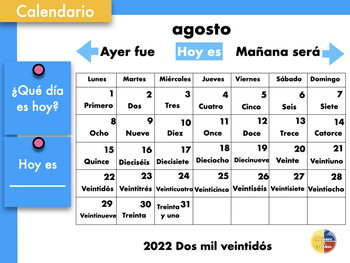 Preview of Calendarios para hablar 2022-2023