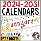 Editable 2024 Calendars Print & Digital 2025 2026 2027 202