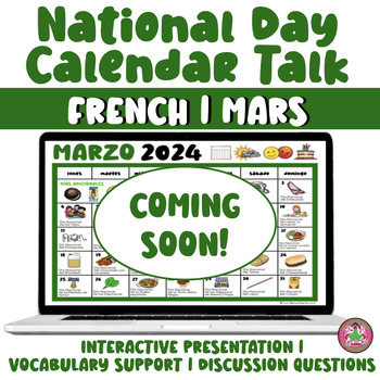 Preview of Calendars Talk for French Class | MARS | National Day Calendar Talk