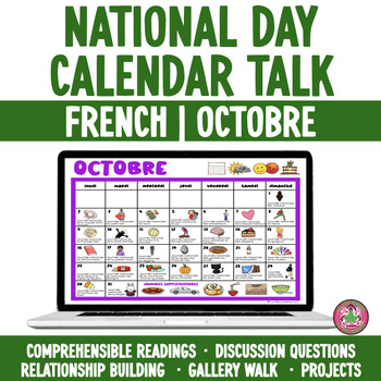 Preview of Calendars Talk for French Class | OCTOBRE | National Day Calendar Talk