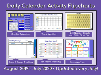 Preview of Calendars and Daily Math - Activboard August 2023 - July 2024