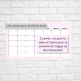 Calendrier Mensuelle Cégep/Université