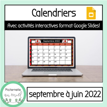 Preview of Calendrier avec activités *GOOGLE SLIDES* 2022-2023 (septembre à juin)