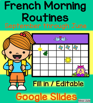 Preview of Calendrier et routine du matin - French Morning Routine Calendar
