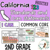 California 2nd Grade Math Common Core Standards and I Can 