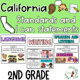 California 2nd Grade Writing, Language, Speaking, and List
