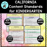 California Content Standards for Kindergarten (CCSS ELA & 