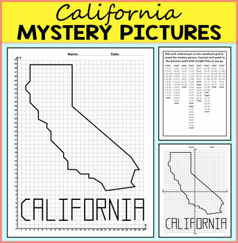 Preview of California Coordinate Graphing Picture - Back To School Math Activities