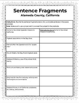 Preview of California Counties Grammar Practice Set 1