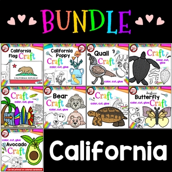 Preview of California State Symbols Craft BUNDLE