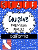 States and Capitals Cursive Handwriting Practice for California