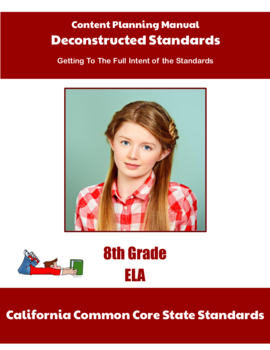 Preview of California Deconstructed Standards Content Planning Manual ELA 8th Grade