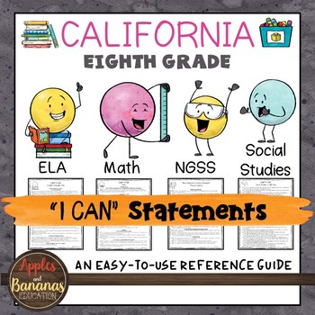 Preview of California Eighth Grade I Can Statements
