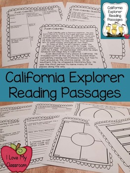 Preview of California Explorers Reading Passages {Cabrillo, Drake, and Vizcaino}
