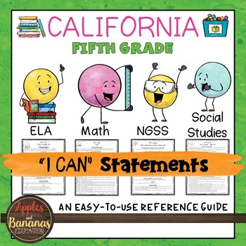Preview of California Fifth Grade I Can Statements