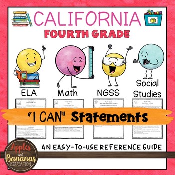 Preview of California Fourth Grade I Can Statements