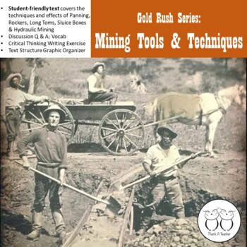 Preview of California Gold Rush #5:  Mining Tools Informational Reading & More