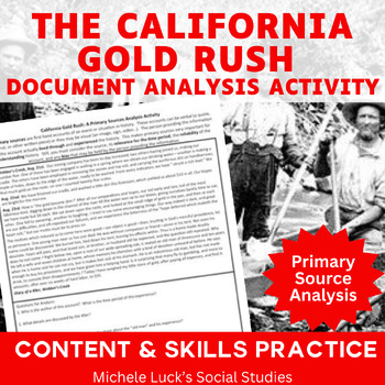 Preview of California Gold Rush American New Frontier Document Analysis Activity