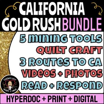 Preview of California Gold Rush BUNDLE + Routes to CA + Mining Tools + Quilt Craft Project