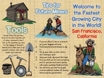 California Gold Rush Brochure Project by Monica Abarca | TpT