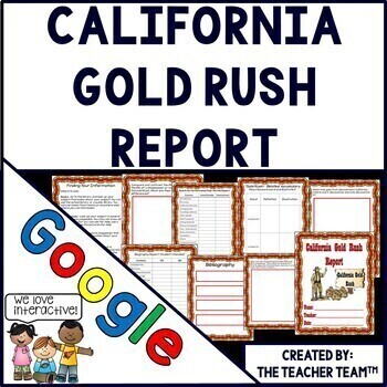 Preview of California Gold Rush | Gold Rush Report | Google Classroom | Google Slides