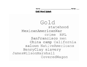 california gold rush word search