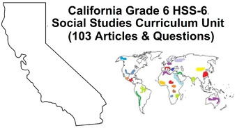 Preview of California Grade 6 Social Studies Curriculum Unit (103 PDF Assignments)